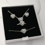 Parure Cœur Étincelant Argent