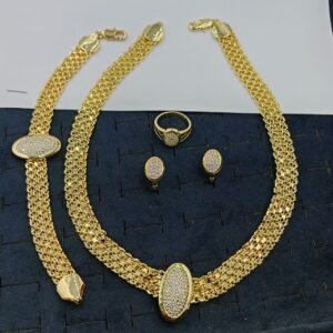Parure Maille Tressée Royale 4 Piéces